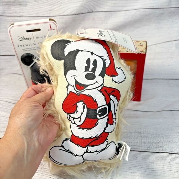 Harry Barker Disney Mickey Mouse Dog Toys Set 3 Squeaky Plush Santa Balls Treat - Picture 2 of 8